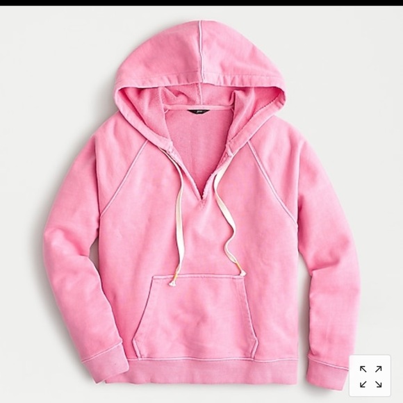 J. Crew Tops - NWT J Crew V Neck Pink Hoodie XS